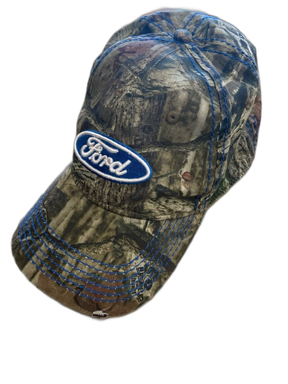 Ford Men’s Ball Cap Camouflage Hat Embroidered Logo S/M Signature Stretch Fit